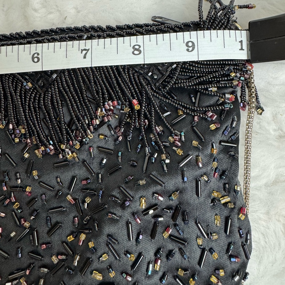 vintage La Regale black beaded evening bag. - Picture 10 of 11